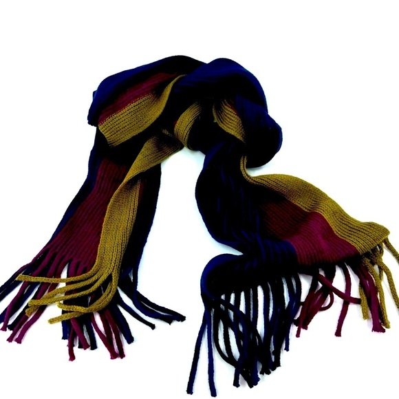 Unbranded Striped Scarf with fringe - Unisex - Picture 1 of 7